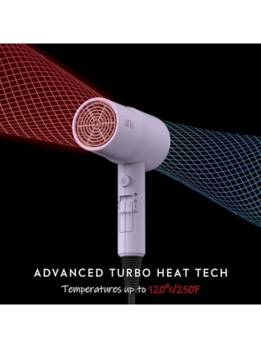 Full-Featured Hair Dryer with Diffuser & Comb - Powerful 110V Blow Dryer - Picture 4 of 7